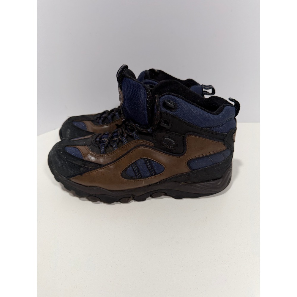 Rugged Outback Mens Hiking Boots Brown Navy Blue Mid Top Trail Shoes 10733 Sz 11